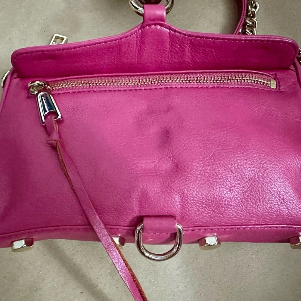 Rebecca Minkoff Mini MAC Hot Pink Leather Crossbody Shoulder Bag